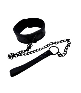 Ошейник с поводком, черного цвета - No Taboo