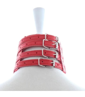 Ошейник IDEA SM с поводком и двумя фиксаторами, красный, 10 см - No Taboo