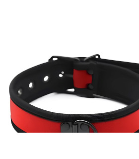 Ошейник из неопренa IDEA SM красно-черный, 3.8 см - No Taboo