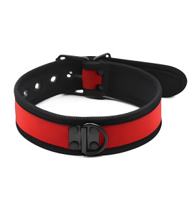 Ошейник из неопренa IDEA SM красно-черный, 3.8 см - No Taboo