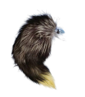 Анальная пробка IDEA SM с коричневым хвостом, серебристая, 7 х 3 см - No Taboo