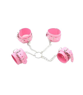 Система фиксации для рук и ног, розовая, экокожа - No Taboo