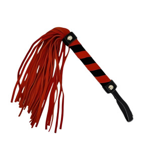 Флогер замшевый IDEA SM в полоску, красно-черный, 38 см - No Taboo