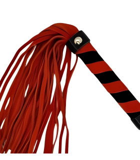 Флогер замшевый IDEA SM в полоску, красно-черный, 38 см - No Taboo