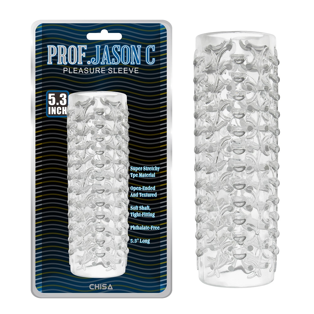 Мастурбатор нереалістичний Chisa Prof.Jason C, рельєфний, прозорий, 13.4 х 3.5 см (205368), zoom