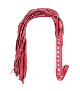 Флогер з металевими заклепками, червоний, 50 см - No Taboo