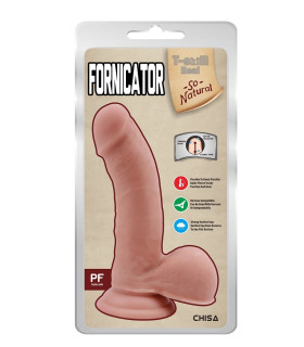 Фалоімітатор реалістичний з мошонкою Chisa T-skin ReaL, бежевий, 19 х 4 см - No Taboo