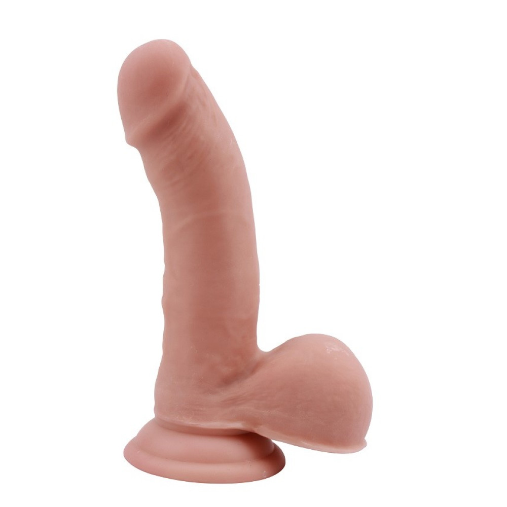 Фалоімітатор реалістичний з мошонкою Chisa T-skin ReaL, бежевий, 19 х 4 см (43253), zoom