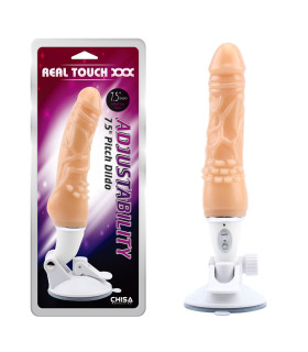 Вибратор реалистичный на присоске Chisa Real Touch XXX, с рельефом, бежевый, 25.5 х 3.6 см - No Taboo