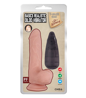 Вибратор реалистичный с пультом Chisa T-skin ReaL, бежевый, 20 х 4.5 см - No Taboo