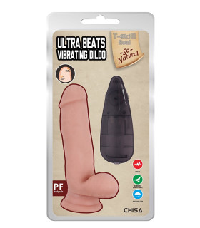 Вибратор реалистичный с присоской Chisa T-skin ReaL, бежевый, 17.5 х 4 см - No Taboo