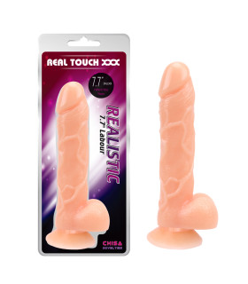 Фалоімітатор реалістичний з мошонкою Chisa Real Touch XXX, бежевий, 20 х 3.7 см - No Taboo
