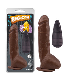 Вибратор реалистичный с пультом Chisa Rubicon, на присоске, коричневый, 23 х 4.8 см - No Taboo