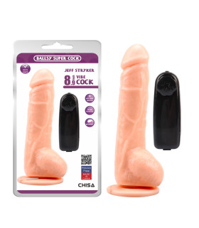 Вибратор реалистичный с проводным пультом Chisa Ballsy Super Cock, бежевый, 22.8 х 3.8 см - No Taboo