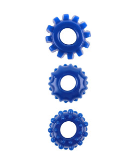 Эрекционное кольцо с рельефом Chisa GK Power, синее, 1.6 см, 1 шт - No Taboo