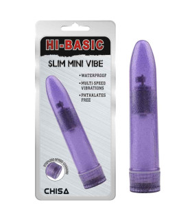 Вибратор с блестками Chisa Hi-Basic, фиолетовый, 13.2 х 3.5 см - No Taboo