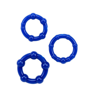 Набор эрекционных колец рельефных Chisa GK Power, синие, 3 шт - No Taboo
