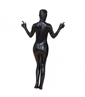 Комбинезон L БДСМ на все тело, виниловый, черный - No Taboo