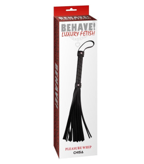 Флогер з плетеною ручкою Chisa Behave!, чорний, 46 см - No Taboo