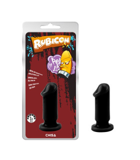 Анальна пробка у вигляді члена Chisa Rubicon, з присоскою, чорна, 9 х 3.3 см - No Taboo