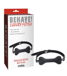 Кляп кісточка Chisa Behave, чорний, 4.6 см - No Taboo