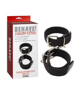 Наручники плетені Chisa Behave, чорні - No Taboo