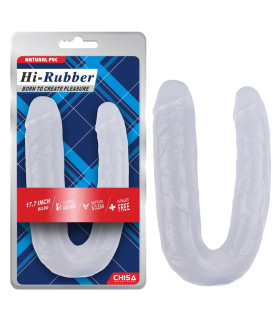 Фалоімітатор реалістичний подвійний Chisa Hi-Rubber, прозорий, 22.5 х 4.5/3.7 см - No Taboo