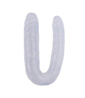 Фалоімітатор реалістичний подвійний Chisa Hi-Rubber, прозорий, 22.5 х 4.5/3.7 см - No Taboo