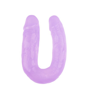 Фалоімітатор двосторонній Chisa Hi-Rubber, фіолетовий, 18 х 4/17 х 3.5 см - No Taboo