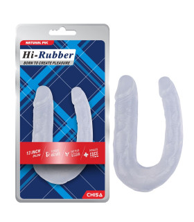 Фалоімітатор реалістичний подвійний Chisa Hi-Rubber, прозорий, 17 х 3.4/2.5 см - No Taboo