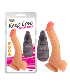 Вибратор реалистичный на присоске Сhisa Keep Love, с пультом, бежевый, 20.5 х 3.9 см - No Taboo