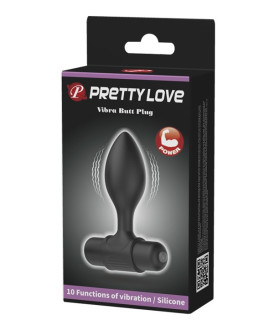 Анальная пробка с вибрацией Pretty Love, черная, 8.6 х 2.7 см - No Taboo