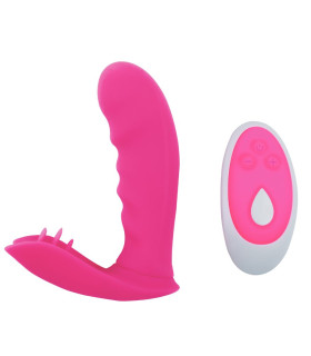 Вібратор із кліторальною стимуляцією Chisa Intimate Melody, з пультом, рожевий, 11.9 х 3.2 см - No Taboo