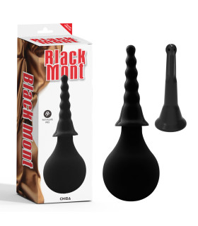 Анальный душ с двумя насадками Chisa Black Mont, черный, 26 х 2.5 см, 150 мл - No Taboo