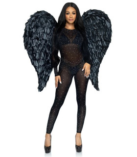 Крылья ангела из перьев Leg Avenue, черные - No Taboo