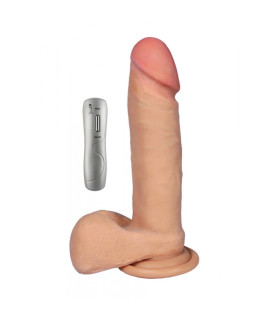 Вибратор реалистичный с пультом Kronos, на присоске, киберкожа, 20 х 4 см - No Taboo