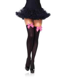 Панчохи сексуальні One Size Leg Avenue, з бантиками, чорні - No Taboo