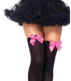 Панчохи сексуальні One Size Leg Avenue, з бантиками, чорні - No Taboo