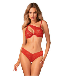 Набір сексуальної білизни M/L Obsessive Atenica, червоний - No Taboo