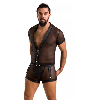 Мужской комплект L/XL Passion Men Michael, полупрозрачный, черный - No Taboo