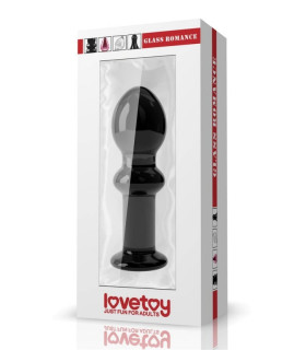 Анальная пробка 4.5" Glass Romance Lovetoy, черная, 11.5 х 3.3 см - No Taboo