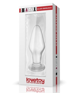 Анальная пробка LoveToy Glass Romance, прозрачная, 10.9 х 3.8 см - No Taboo