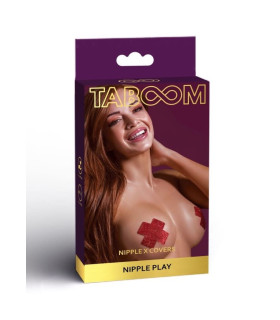 Пэстисы на соски в форме крестов Taboom, красные - No Taboo