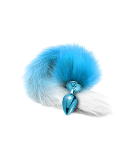 Анальна пробка з хвостиком Global Novelties Nixie, блакитна, 8.1 х 3.2 см - No Taboo