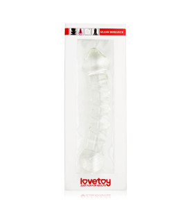 Фаллоимиатор двухсторонний Lovetoy, прозрачный, 18 х 3.5 см - No Taboo