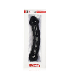 Фаллоимиатор двухсторонний Lovetoy, черный, 18 х 3.5 см - No Taboo