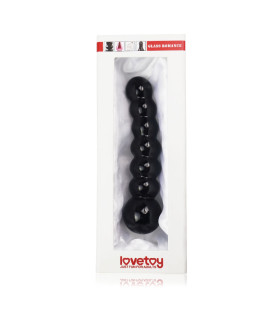 Фаллоимиатор рельефный Lovetoy Glass Romance, стеклянный, черный, 17 х 3.6 см - No Taboo