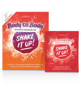 Гель для інтимного масажу Shake It Up Powder Shaker Cobeco, 5 г х 6 шт. - No Taboo