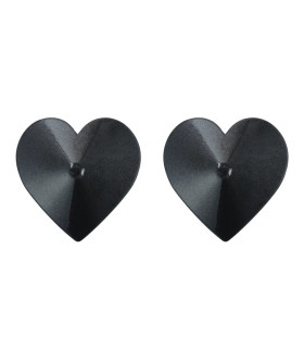 Пестиси на соски у формі сердечок, металеві, чорні - No Taboo