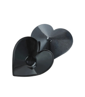 Пестиси на соски у формі сердечок, металеві, чорні - No Taboo